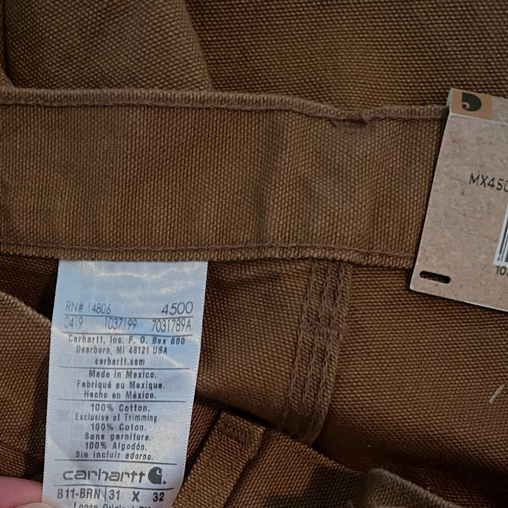 NWT Carhartt Duck Work Dungaree Pants Size 31x32 - Picture 5 of 5